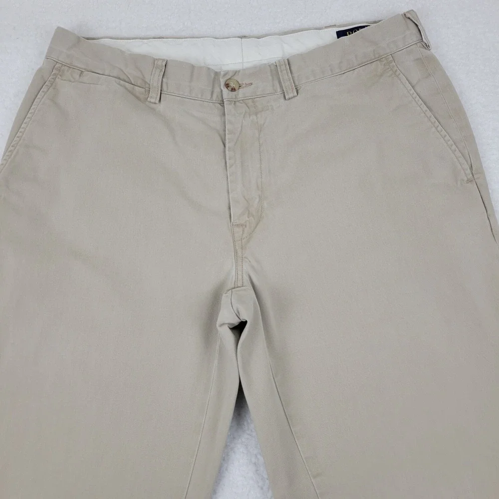 Polo Ralph Lauren Classic Fit Chino Pants‎ Mens 34x32 Tan Cotton Casual Retro